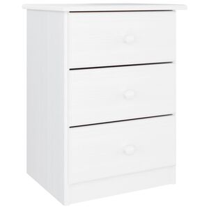 vidaXL Mesa de cabeceira ALTA 41x35x55,5 cm pinho maci&ccedil;o branco