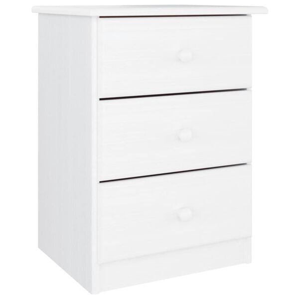 vidaXL Mesa de cabeceira ALTA 41x35x55,5 cm pinho maci&ccedil;o branco
