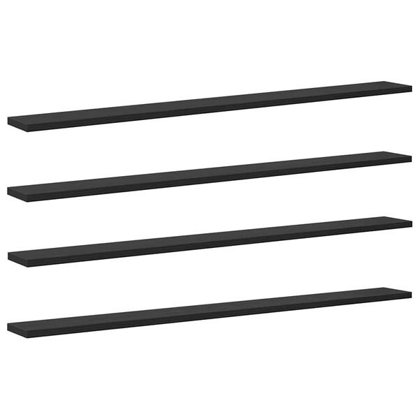 vidaXL Estante de Prateleira 4 pcs Preto 100 x 10 x 1,5 cm