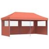 vidaXL Tenda p/ festas pop-up dobr&aacute;vel 3 paredes laterais terracotta