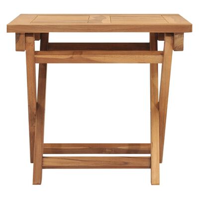 vidaXL Espreguiçadeira com mesa madeira teca maciça