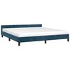 vidaXL Estrutura de cama sem colch&atilde;o 180x200 cm veludo azul-escuro