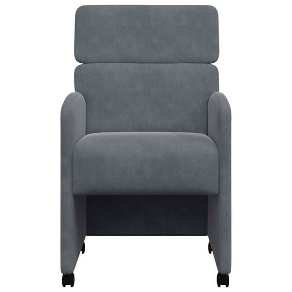 vidaXL Cadeiras de Jantar com Rodas 2 pcs Cinzento escuro Veludo