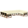 vidaXL Conjunto de Sof&aacute;s para Exterior 9 pcs Natural e Creme