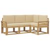 vidaXL Conjunto de Sof&aacute;s para Exterior 4 pcs Branco e Bege