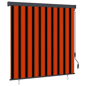 vidaXL Estores de rolo Laranja e Marrom 180 x 250 cm Tecido e Alum&iacute;nio