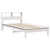vidaXL Cama com estante sem colch&atilde;o 75x190 cm pinho maci&ccedil;o branco