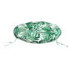 vidaXL Almofad&atilde;o redondo &Oslash; 60 x11 cm tecido oxford padr&atilde;o folhas