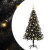 vidaXL &Aacute;rvore de Natal com 150 LEDs com suporte Preto 120 cm PVC