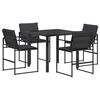vidaXL Conjunto de Jantar para Jardim 5 unid. Preto e Cinza Escuro
