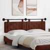 vidaXL Cabeceira Suspensa Marrom Brilhante 190 x 55 x 5 cm PU Antigo
