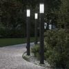 vidaXL Lumin&aacute;rias de balizamento com sensor e tomada, 3 pe&ccedil;as, 110 cm, a&ccedil;o inoxid&aacute;vel, IP44