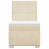 vidaXL Cama com molas/colch&atilde;o 90x190 cm tecido cor creme