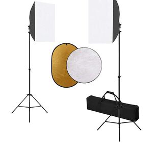vidaXL Kit est&uacute;dio fotogr&aacute;fico com softbox ilumina&ccedil;&atilde;o e refletor