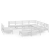vidaXL 11 pcs conjunto lounge de jardim pinho maci&ccedil;o branco