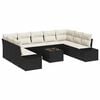 vidaXL Conjunto de Sof&aacute; de Jardim com almofada 10 pcs Preto vime PE