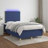 vidaXL Cama box spring c/ colch&atilde;o e LED 120x190 cm tecido azul