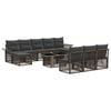vidaXL Conjunto de Sof&aacute; de Jardim 11 unid. Cinza e Cinza Escuro
