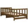 vidaXL Estrutura sofá-cama de puxar 2x(90x190)cm pinho maciço castanho