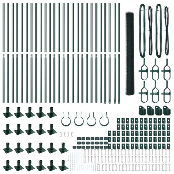 vidaXL Poste de Cerca Verde 50 x 1,5 m (malha de 13 mm) Aço e PVC