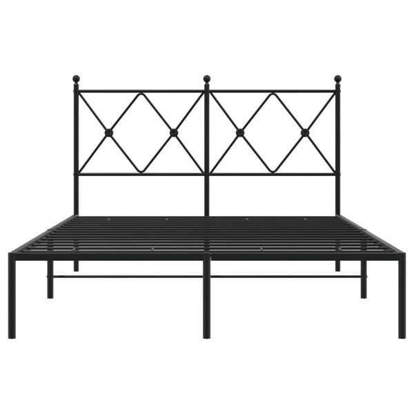 vidaXL Estrutura de cama com cabeceira 120x190 cm metal preto