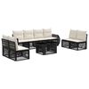 vidaXL Conjunto de Sof&aacute; de Jardim 9 unid. Preto e Branco Creme vime PE