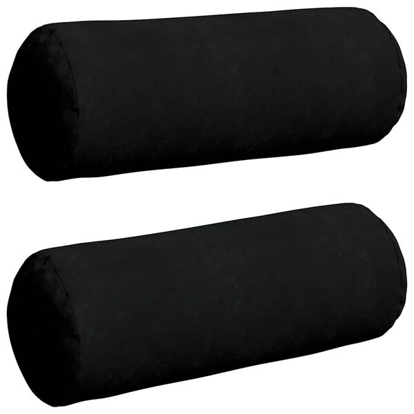 vidaXL Almofadas de Apoio 2 pcs Preto &Oslash; 25 x 70 cm