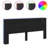 vidaXL Arm&aacute;rio de cabeceira com luzes LED 220x16,5x103,5 cm preto