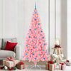 vidaXL &Aacute;rvore de Natal com 300 LEDs com suporte Rosa 210 cm PVC