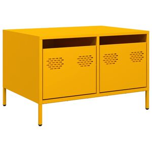 vidaXL Móvel de TV 68x50x43,5 cm aço laminado a frio amarelo mostarda