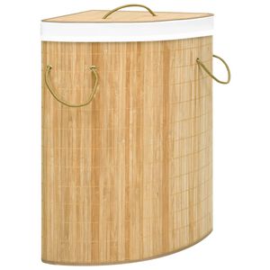 vidaXL Cesto de canto para roupa suja 60 L bambu
