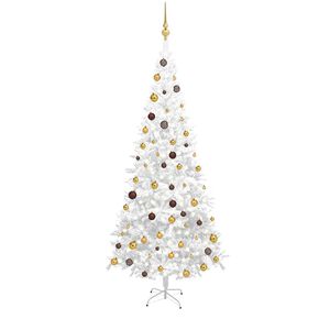 vidaXL &Aacute;rvore Natal artificial pr&eacute;-iluminada c/ bolas branco