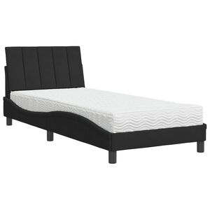 vidaXL Cama com colch&atilde;o Hanko 80x200 cm veludo preto