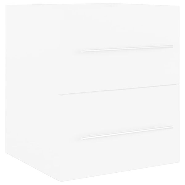 vidaXL Armário lavatório c/lavatório embutido derivados madeira branco