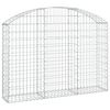 vidaXL Cesto gabião arqueado 150x30x100/120 cm ferro galvanizado