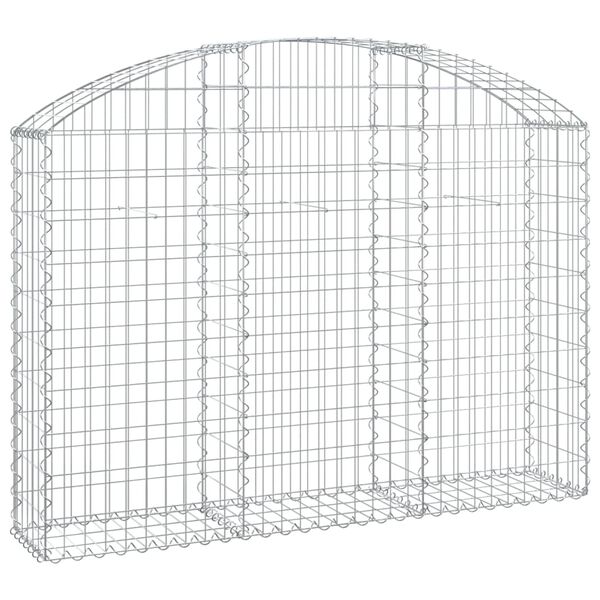 vidaXL Cesto gabião arqueado 150x30x100/120 cm ferro galvanizado