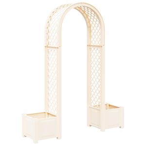 vidaXL Arco de Rosas com Vaso Branco 168,5 x 43 x 207 cm PP