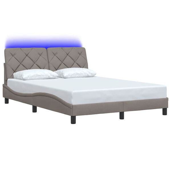 vidaXL Estrutura de cama com LED sem colch&atilde;o 140x200 cm tecido