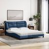 vidaXL Cama com colch&atilde;o Hvar 160x200 cm tecido azul