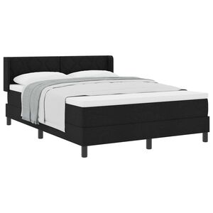 vidaXL Cama Box com colch&atilde;o com cabeceira Preto 200 x 160 cm Poli&eacute;ster
