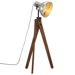 vidaXL Candeeiro de p&eacute; 25 W 45x45x120 cm E27 prateado vintage