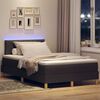 vidaXL Cama Box Spring LED com led Marrom Escuro 120 x 200 cm tecido