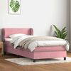 vidaXL Cama com molas/colch&atilde;o rosa 80x210 cm veludo