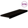 vidaXL Tapetes de escada 16 pcs 80x25x2 cm carvalho castanho escuro