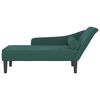 vidaXL Chaise longue com almofad&otilde;es veludo verde-escuro
