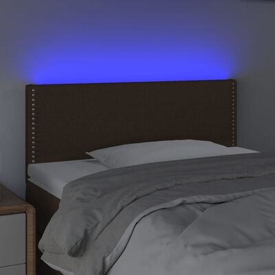 vidaXL Cabeceira de cama c/ luzes LED tecido 80x5x78/88 cm castanho