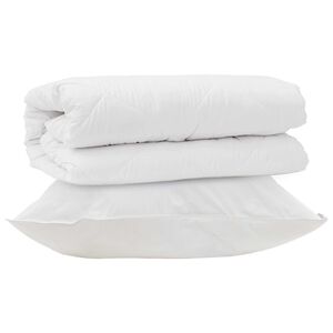 vidaXL Conjunto de Edredom com travesseiro 2 pcs Branco Microfibra