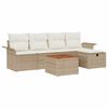 vidaXL Conjunto de Sof&aacute; de Jardim 6 unid. Bege vime PE