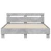 vidaXL Estrutura cama cabeceira e luzes LED 150x200cm cinzento cimento
