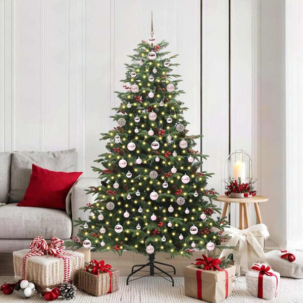 vidaXL &Aacute;rvore de Natal Artificial Verde 180 cm PVC, Metal e Pl&aacute;stico